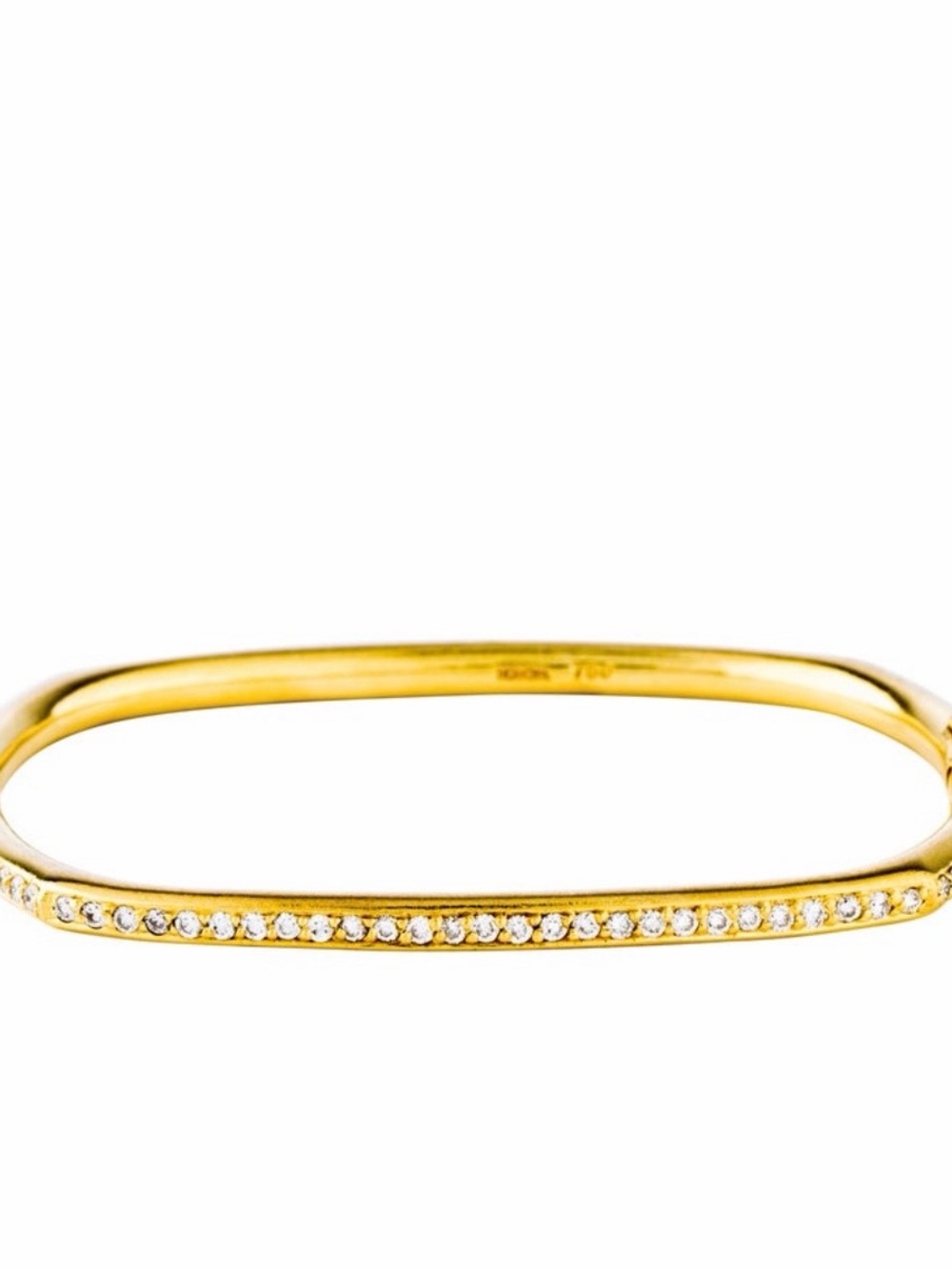 18 karat yellow gold diamond bangle